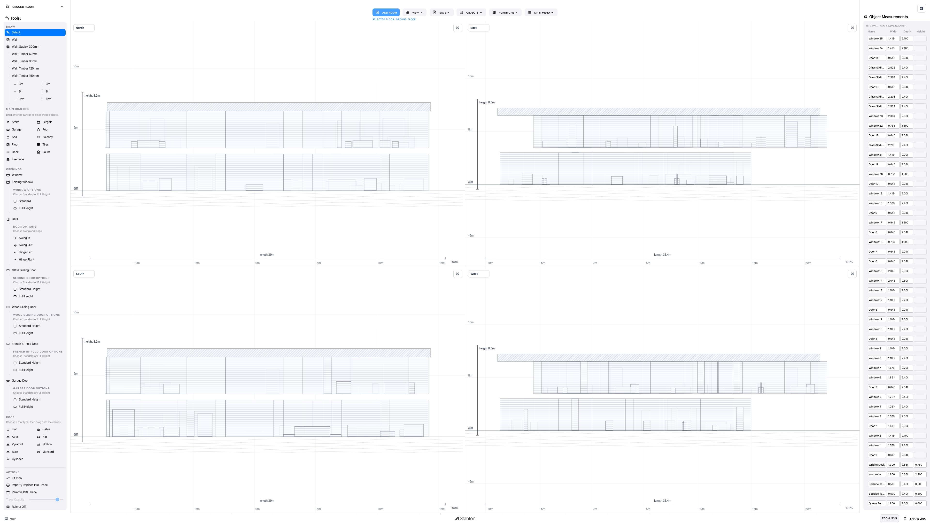 Detailed project elevation views